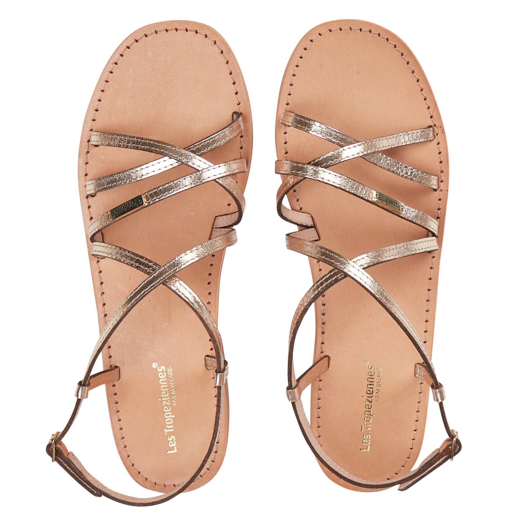 HARRYNA - Sandales à talons en cuir | Doré
