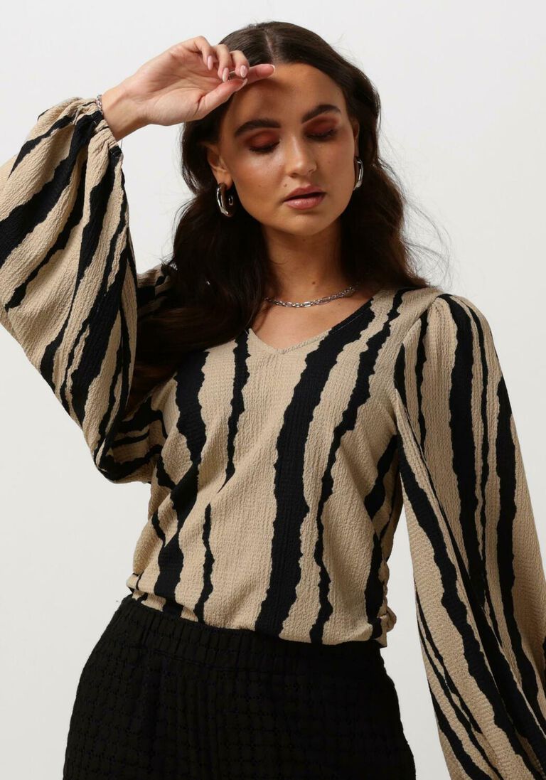 MODSTR\u00D6M beige modstr&ouml;m blouse harlandmd print top