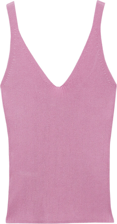 MANGO Knit strap top Lt-pastel pink