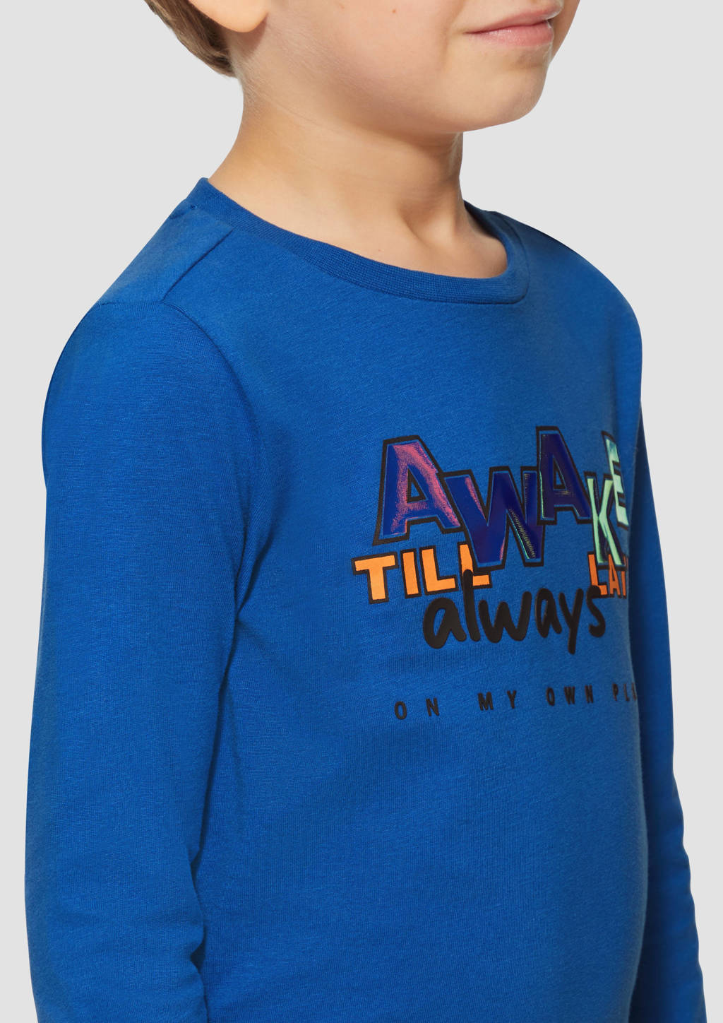 s.Oliver longsleeve met tekst blauw