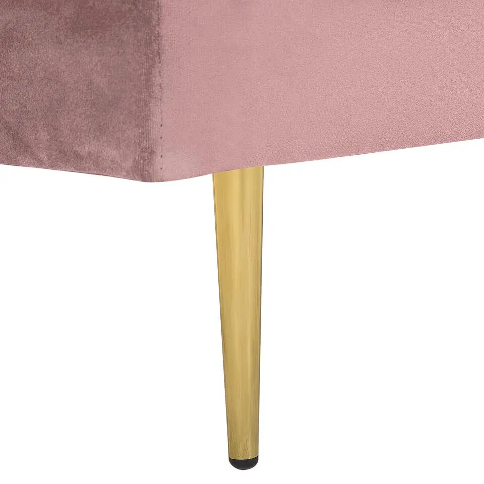 MIRAMAS - Chaise longue - Roze - Linkerzijde - Fluweel