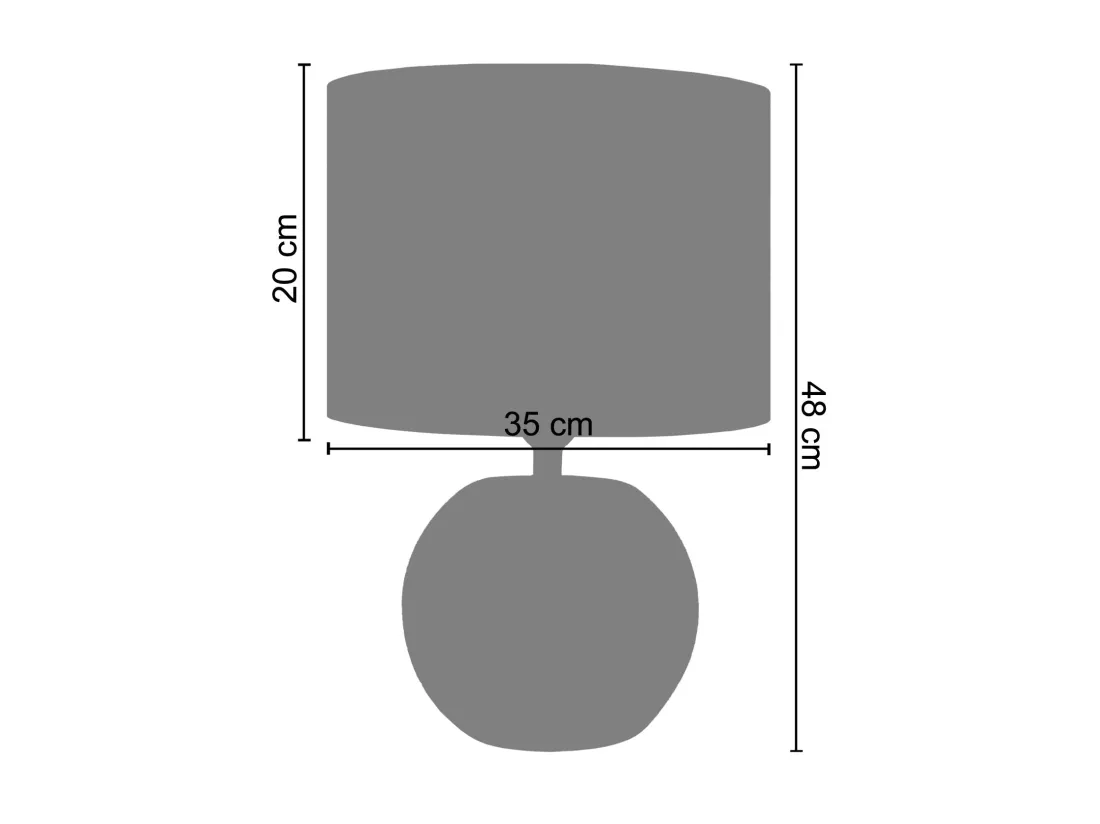 Lampe de chevet, globe beige gris 48, cm.