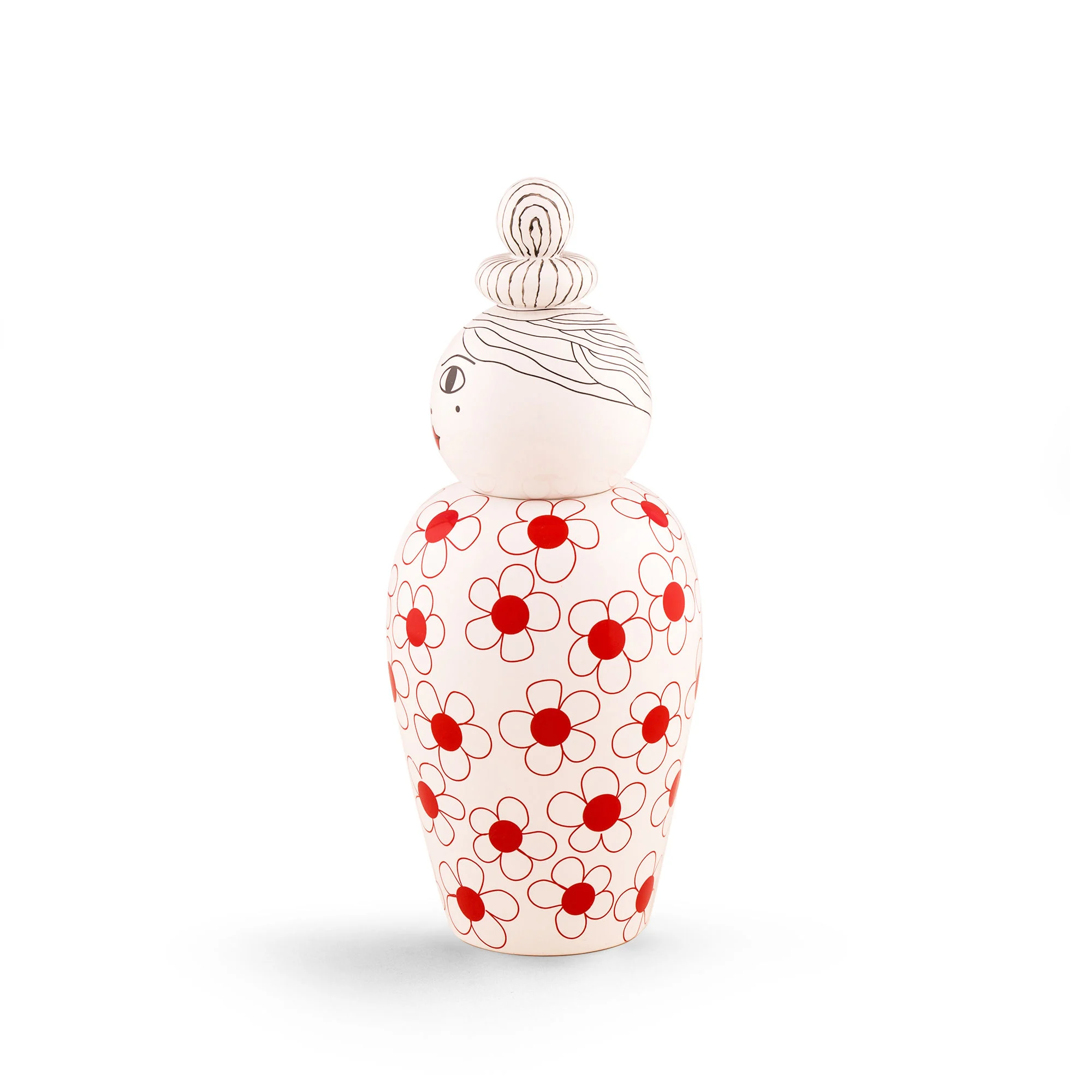 CANOPIE LULA - Vase avec couvercle céramique | Rouge