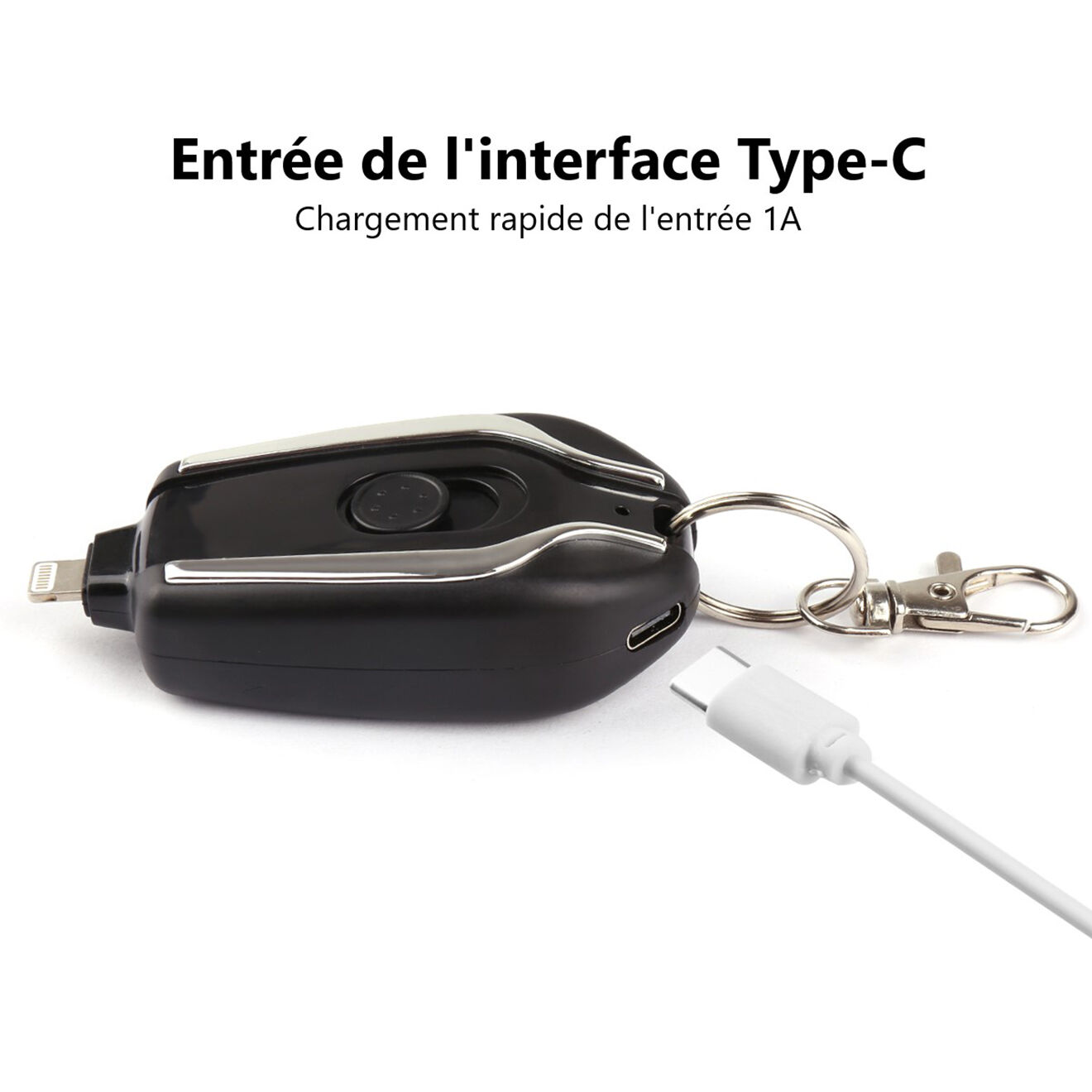 Onamaste Porte-clé Power bank noir