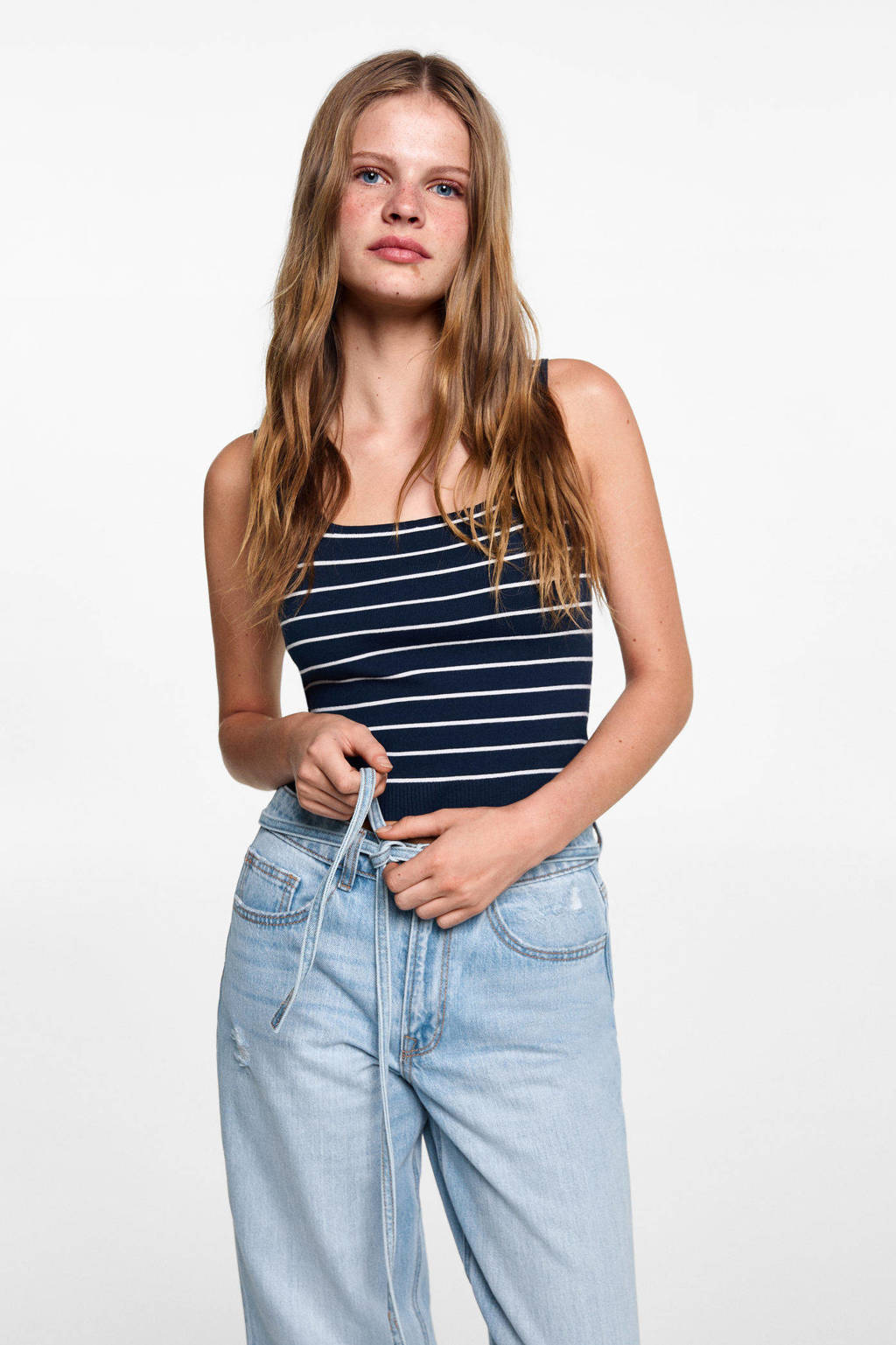 MANGO TEEN wide leg jeans lichtblauw