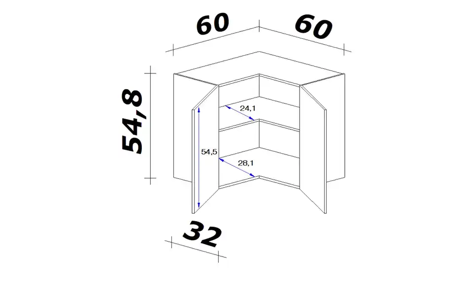 Eck-Hängeschrank Ens