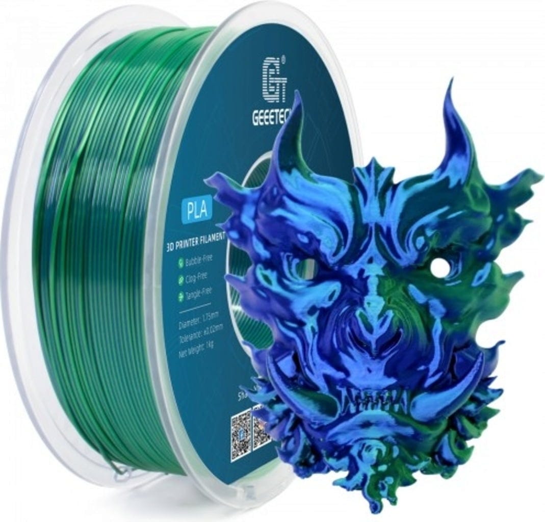 GEEETECH  PLA Silk Dual Blue+Green, 1,75 mm / 1000 g    Zwei Farben, eine glatte Perfektion!