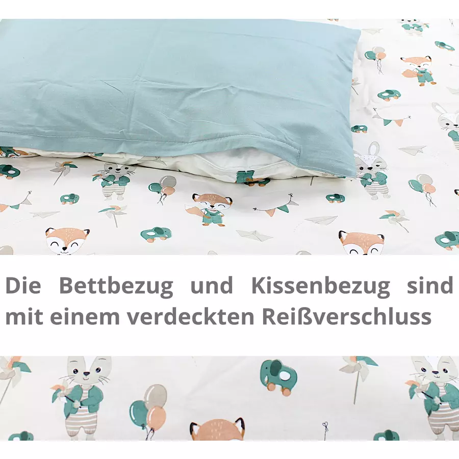 TupTam Kinder Bettwäsche Set 2-tlg beigeblau