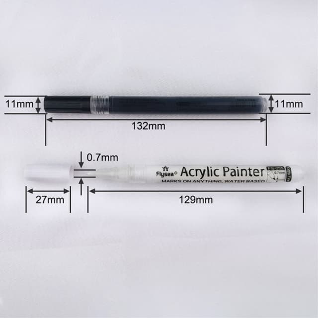 2 stk 1 Sort 1 Hvid Akryl farvepen farvetusch til glas papir sten