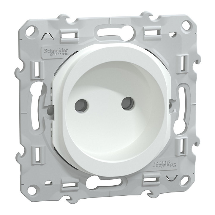 Prise à obturateur Schneider Electric Ovalis blanc