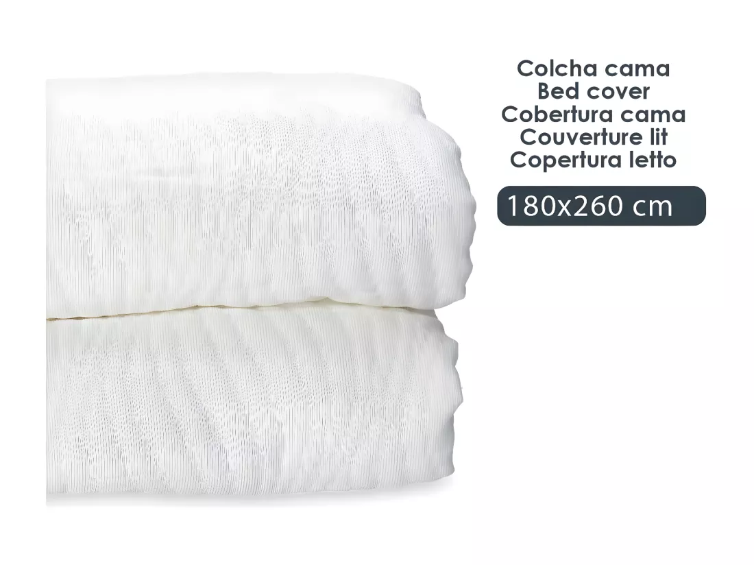 Couvre-lit Ondes Blanc (180 x 260 cm)