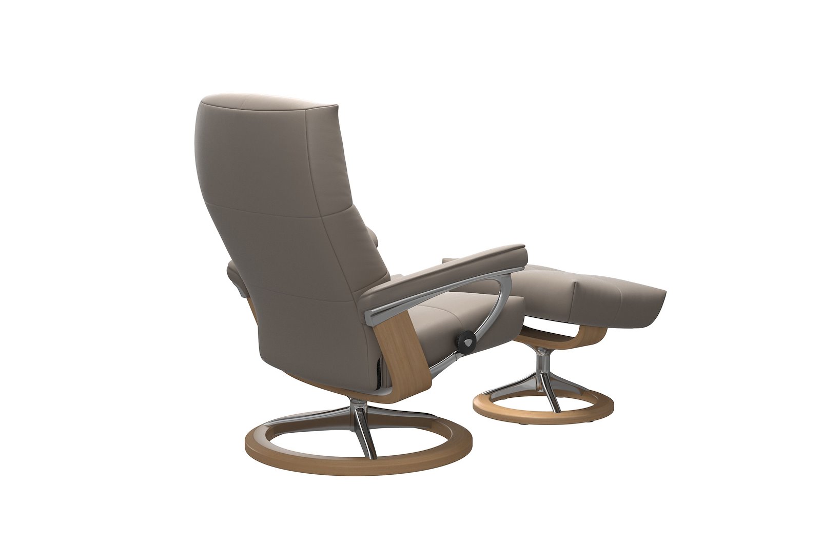 David lenestol med krakk Hud Paloma Dark Mushroom - Signature Chrome - Eik