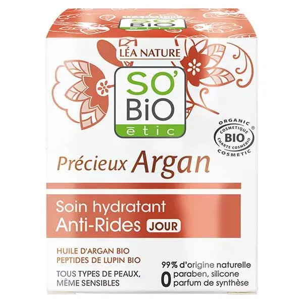 Creme de dia hidratante antirrugas orgânico So'Bio Étic Precious Argan 50ml
