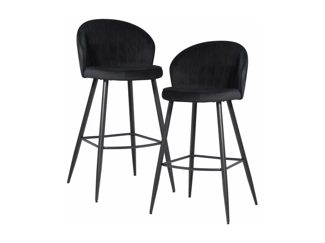 Tabouret de bar Scandinave Métal Lot de 2 Velours Chaise de bar Haute