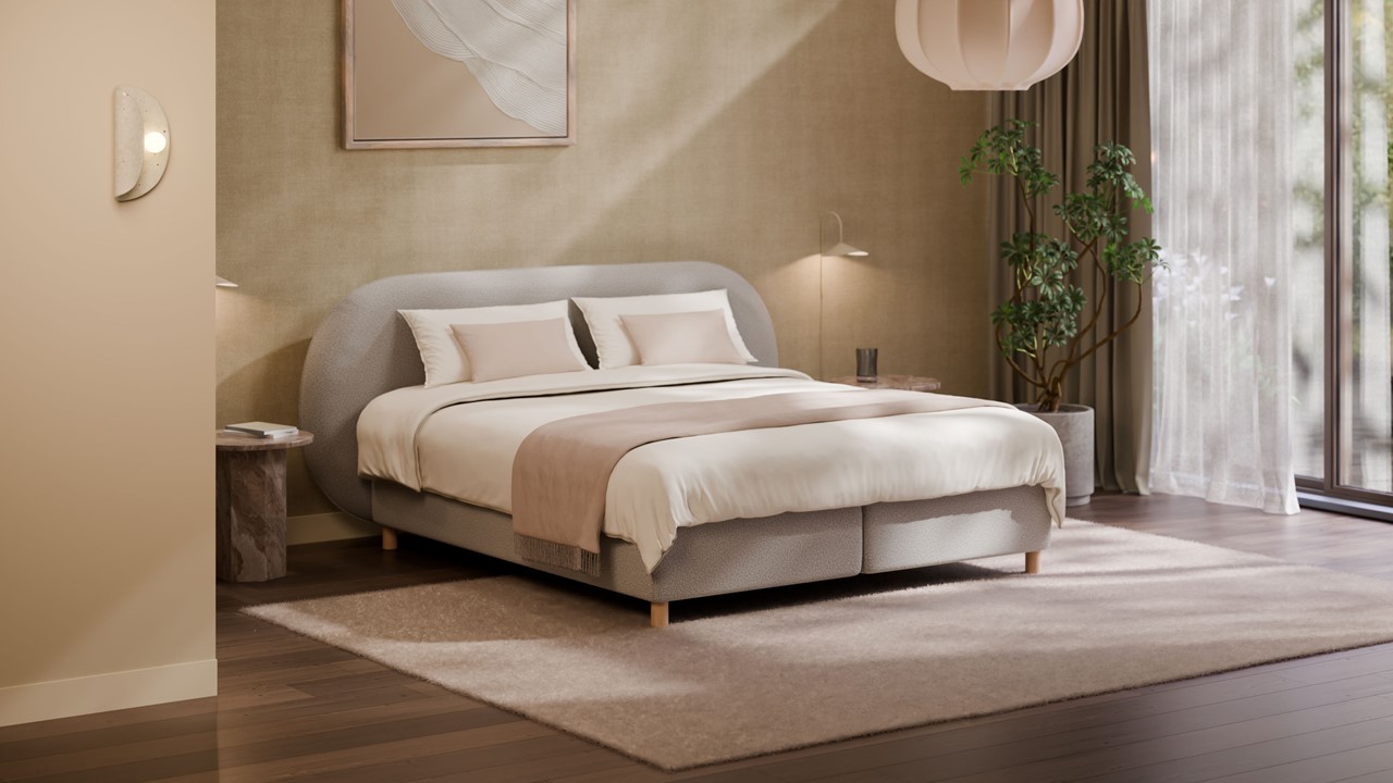 Boxspring Flow met Kårlsson Excellence matras - Wool look off white