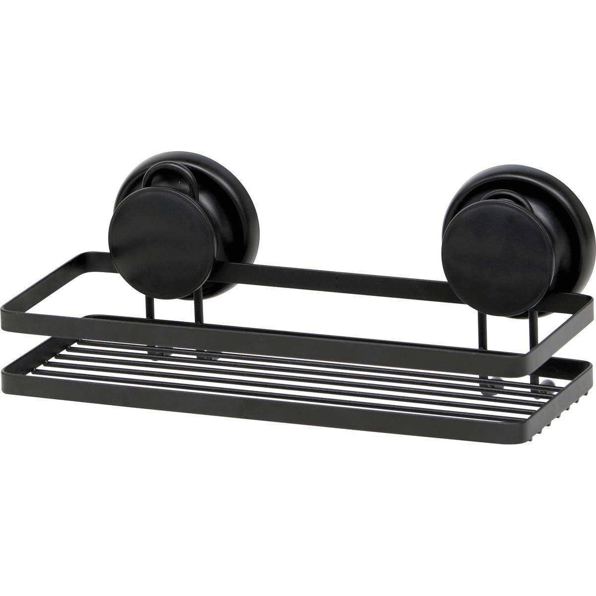 PANIER RECTANGULAIRE METAL SUR VENTOUSES NOIR