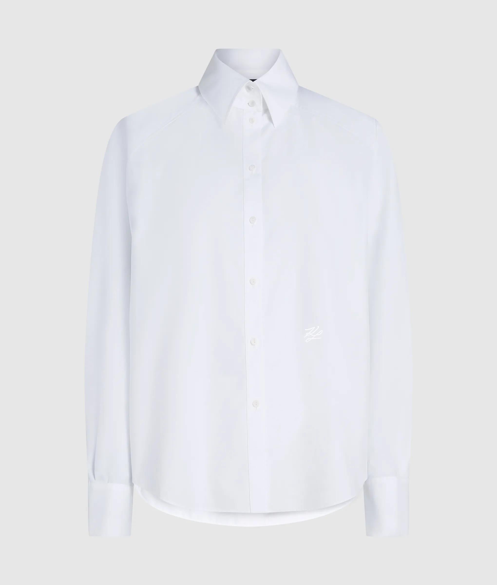 Poplin shirt met schoudervulling