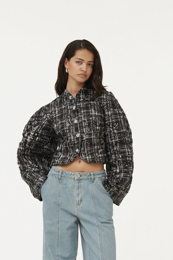 ROTATE Birger Christensen Boucle Jacket 1000 black comb.