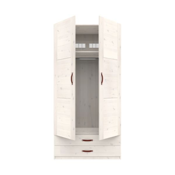 LIFETIME Kidsrooms Kledingkast 2-Deurs - 2 Laden - White Wash