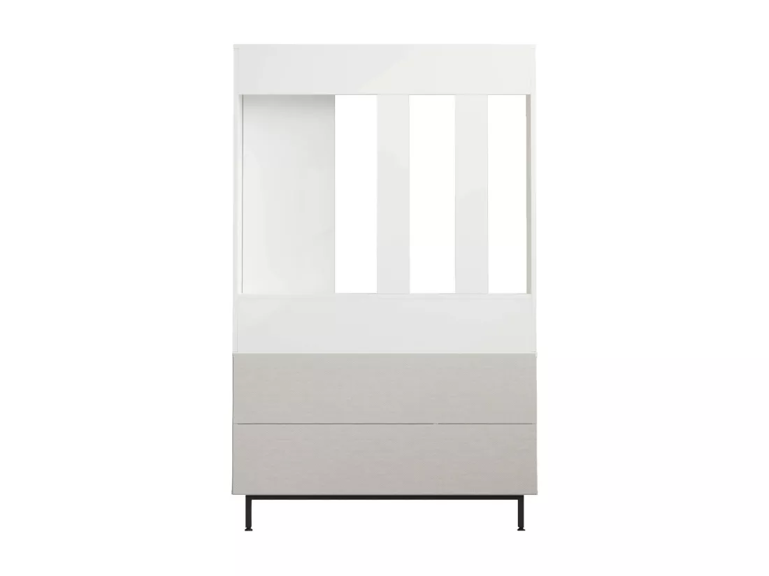 Armoire d'entrée Rebecca Mobili Mikan 178x112x33,5 Panneau de particules Verre Blanc Gris Foncé Moderne