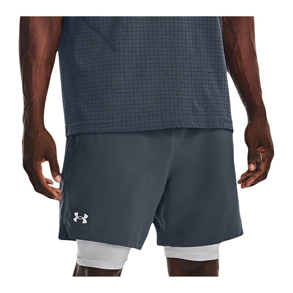 Under Armour UA VANISH WOVEN 2IN1 - Short Homme downpour gray/halo gray/halo gray