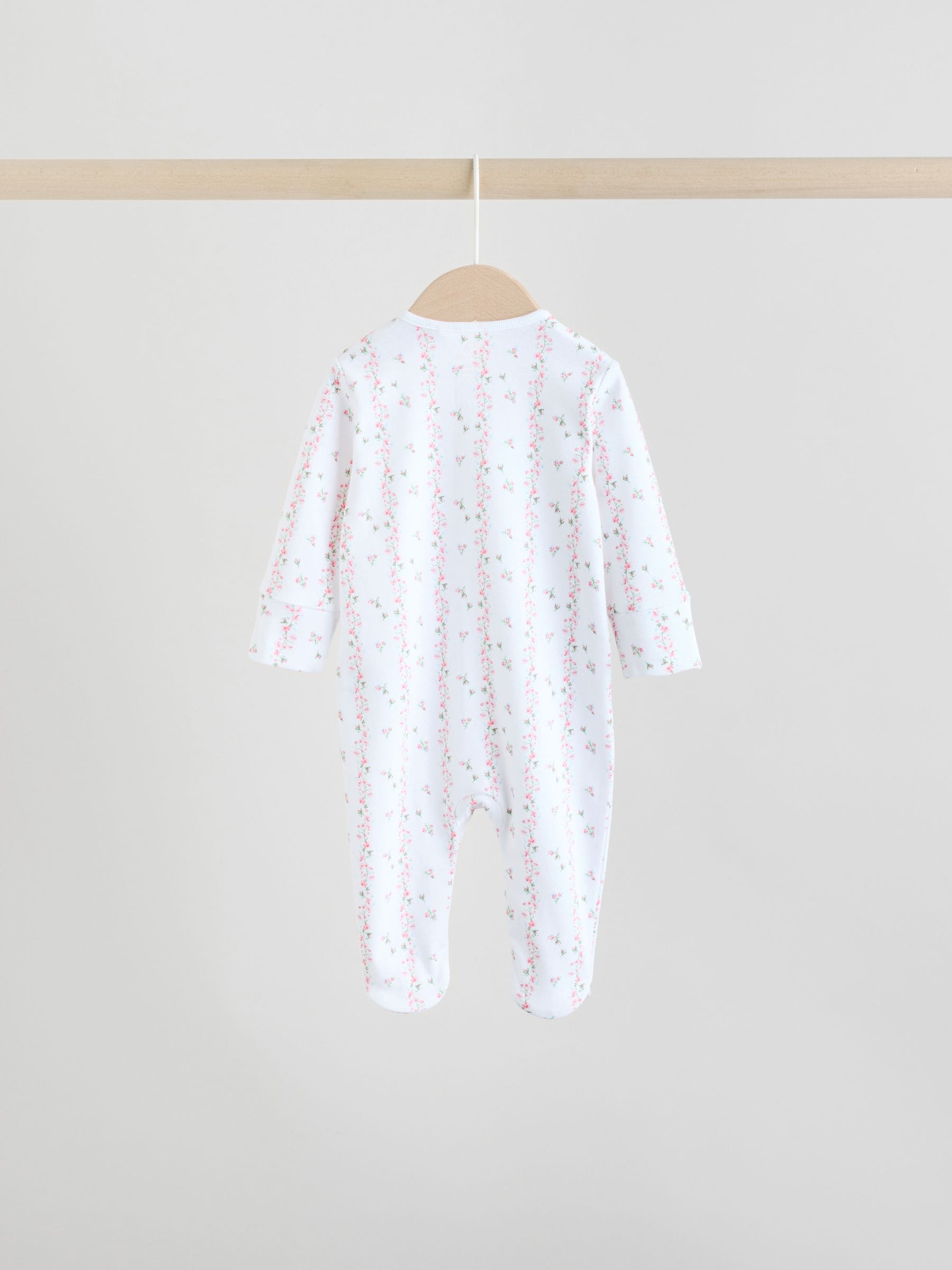 Wit/roze - Babypyjama (0-2jr)