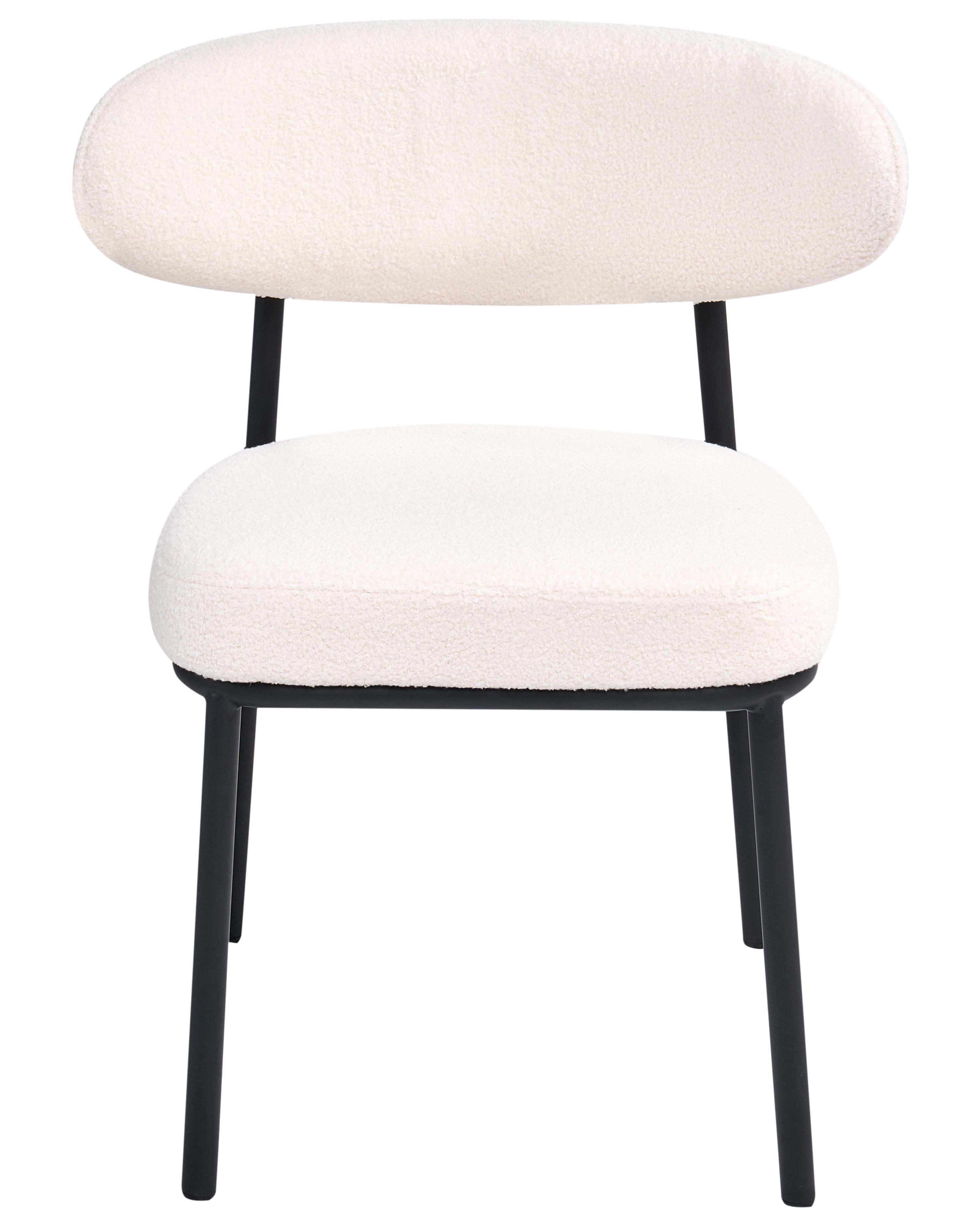 Set van 2 eetkamerstoelen WINTON Bouclé Gebroken wit