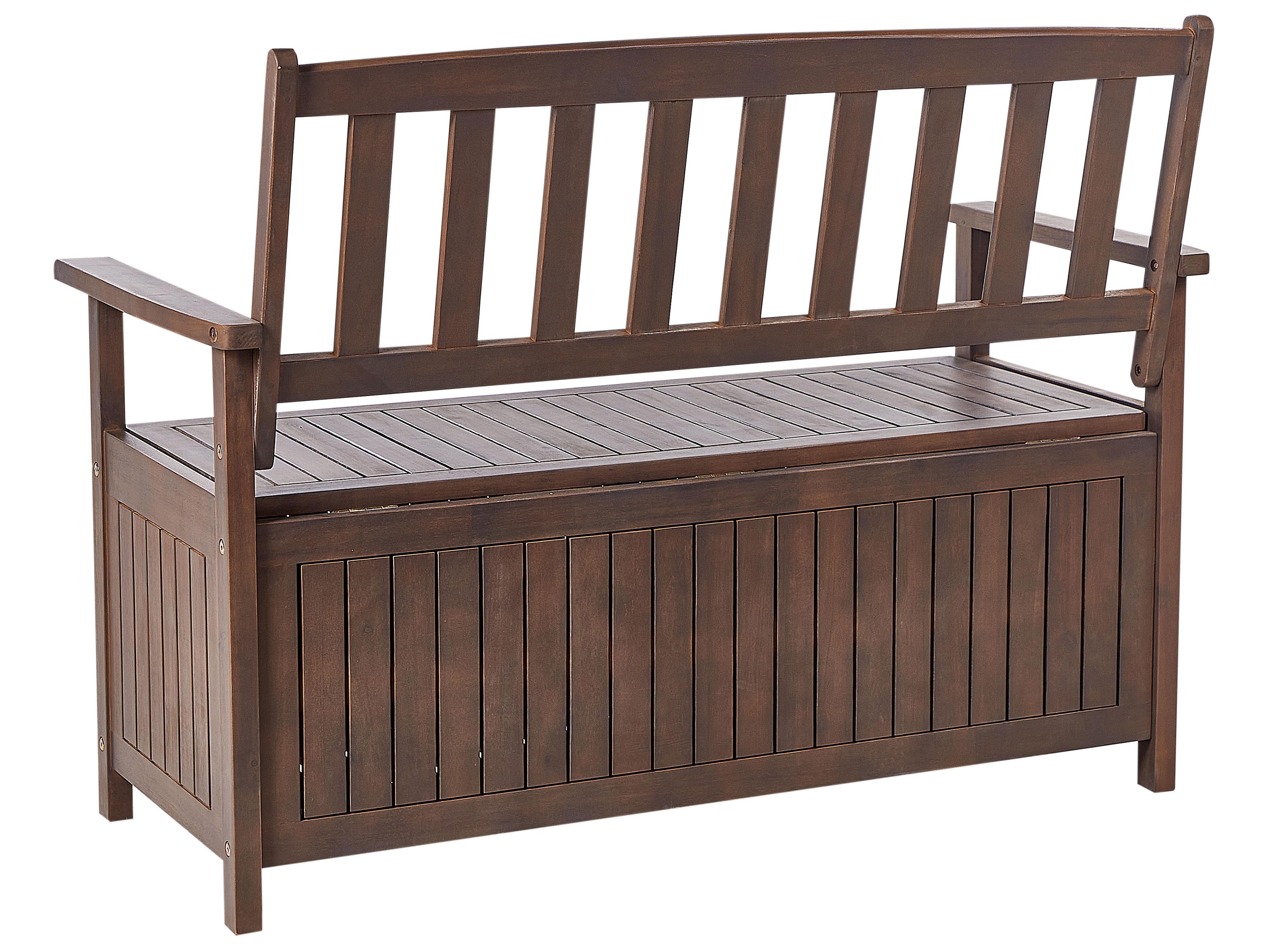 Tuinbank met zitkussen SOVANA 120 cm met opbergruimte Acaciahout Wit