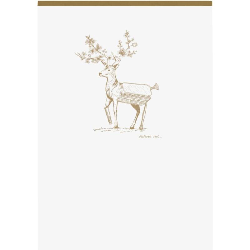 Bloc entoilé en-tête Flying Spirit White A5 140 pages détachables ligné motifs assortis papier ivoire 90g - Blanc