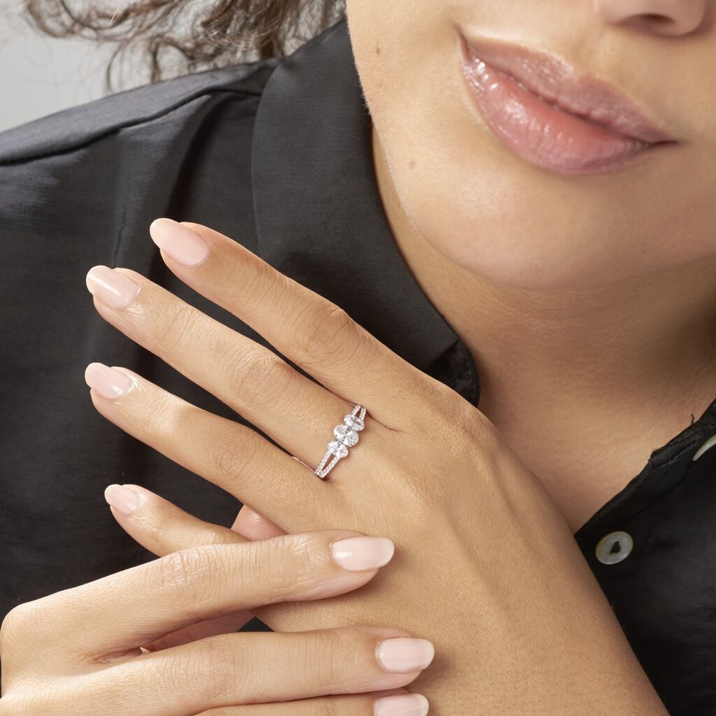 Bague Nussayba Or Blanc Oxyde De Zirconium