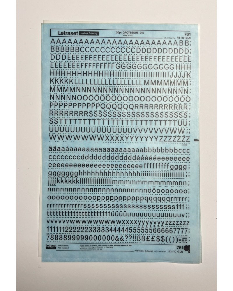 letraset-761- GROTESQUE 215 - 30pt