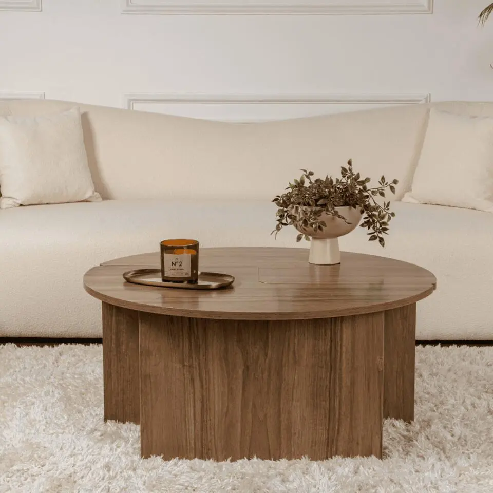 CALICOSY - Set van 2 salontafels MOIRA - 90x90x41 cm