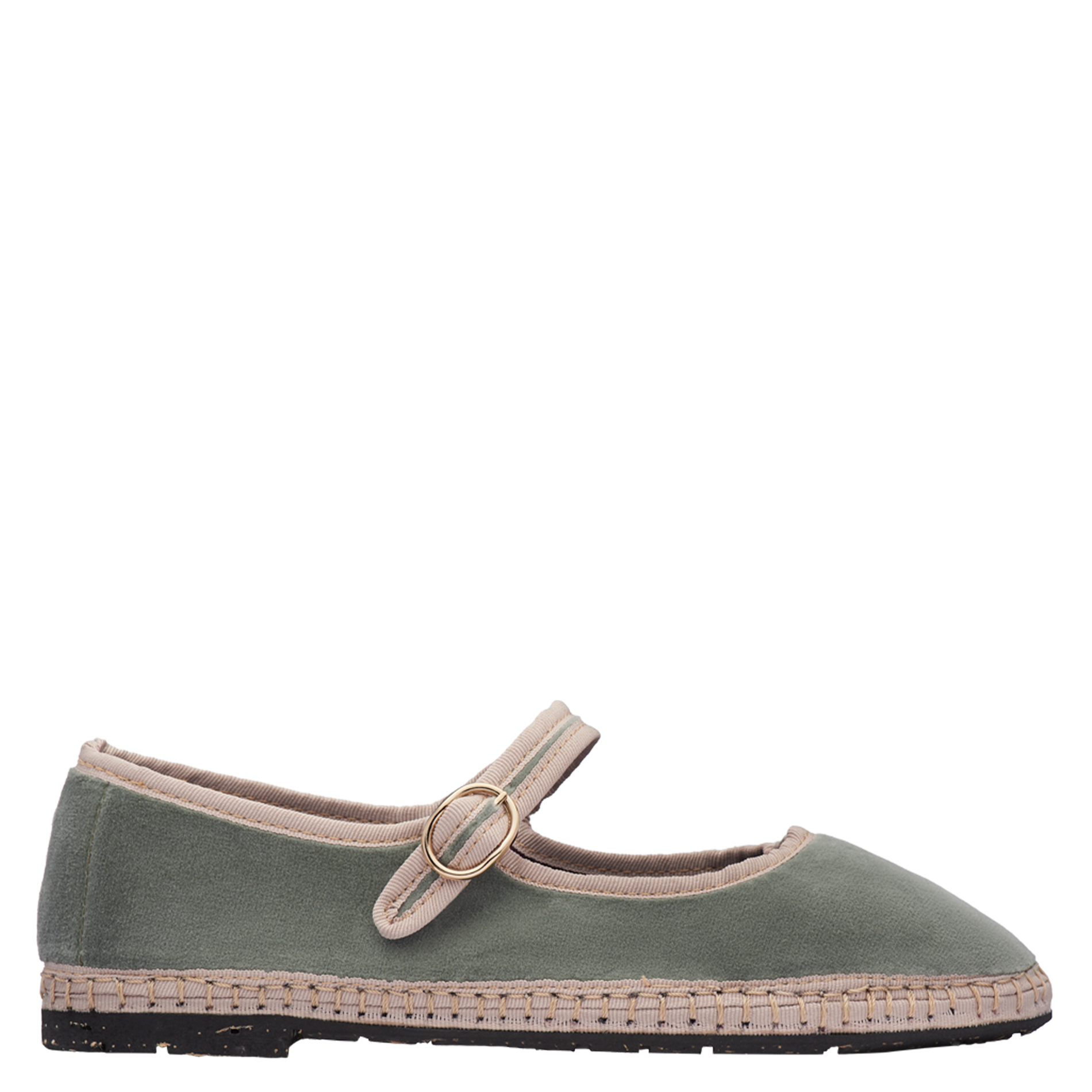UTA - Ballerines plates en velours| Vert