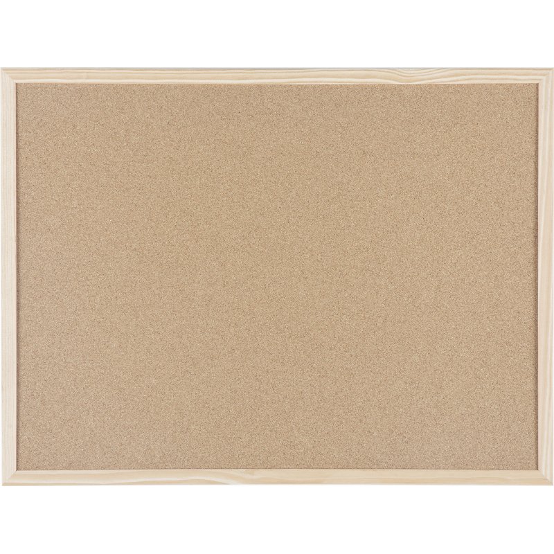 Tableau d'affichage en liège Basic de Bi-Office, surface en liège, cadre en bois naturel, 90 x 60 cm