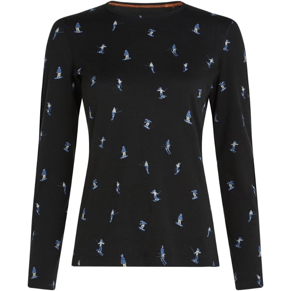 T-shirt thermique ICEBREAKER W M 200 OASIS LS CREWE SKI DAY BLACK/AOP
