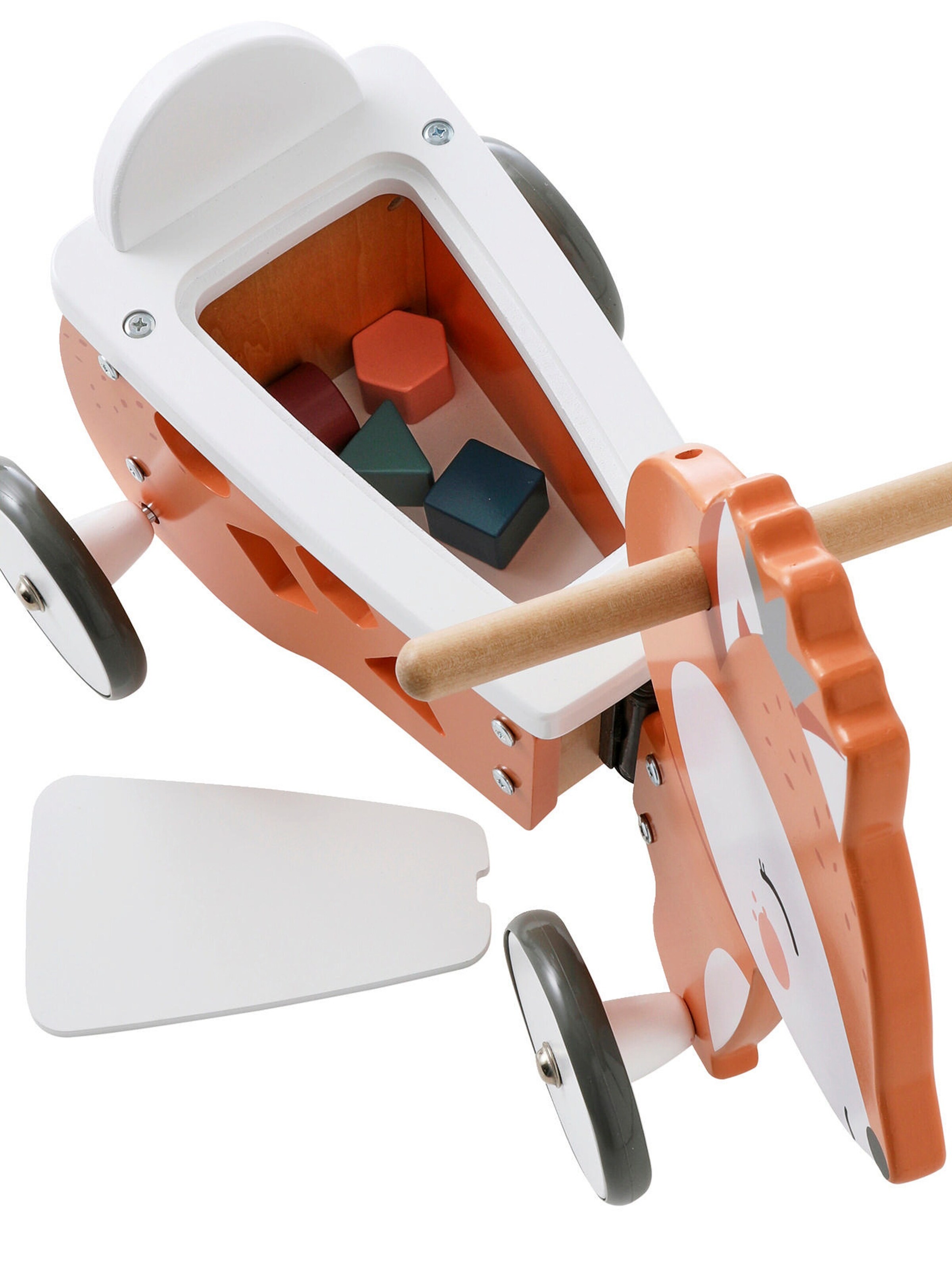 Vertbaudet Rutschfahrzeug FUCHS mit Spielzeugkiste FSC® braun