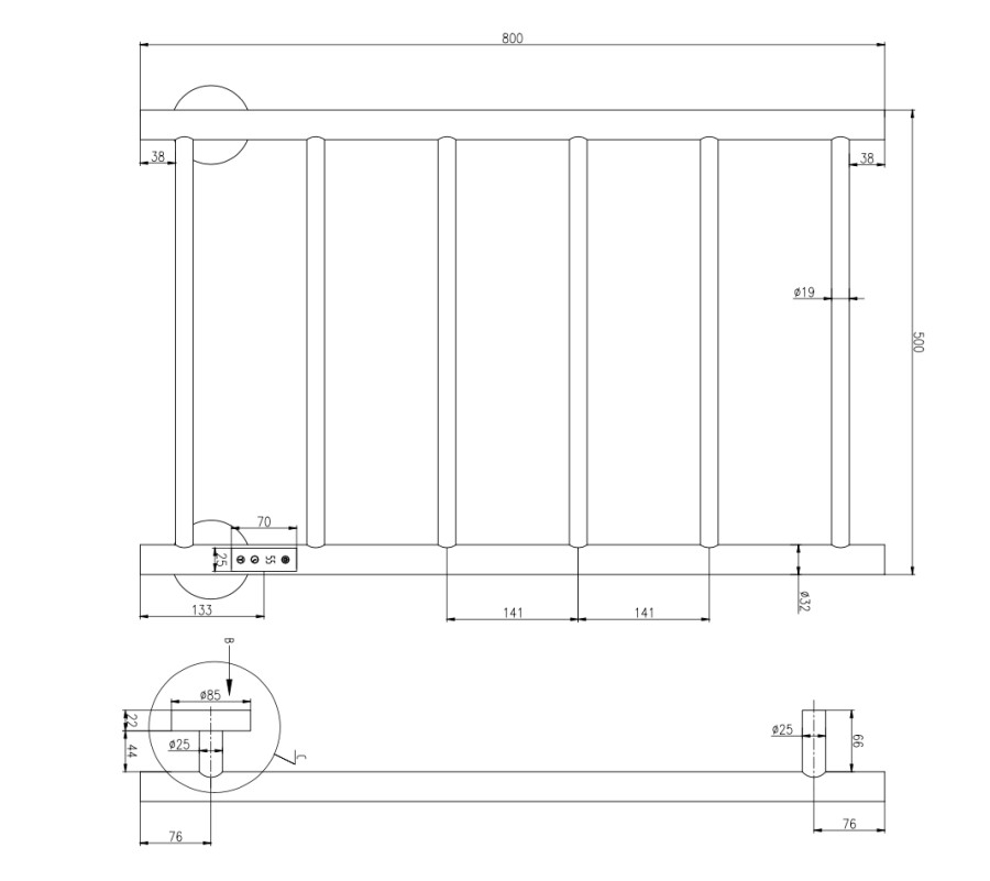 TVS Design Plus 6 elektrische radiator 80x50cm goud geborsteld