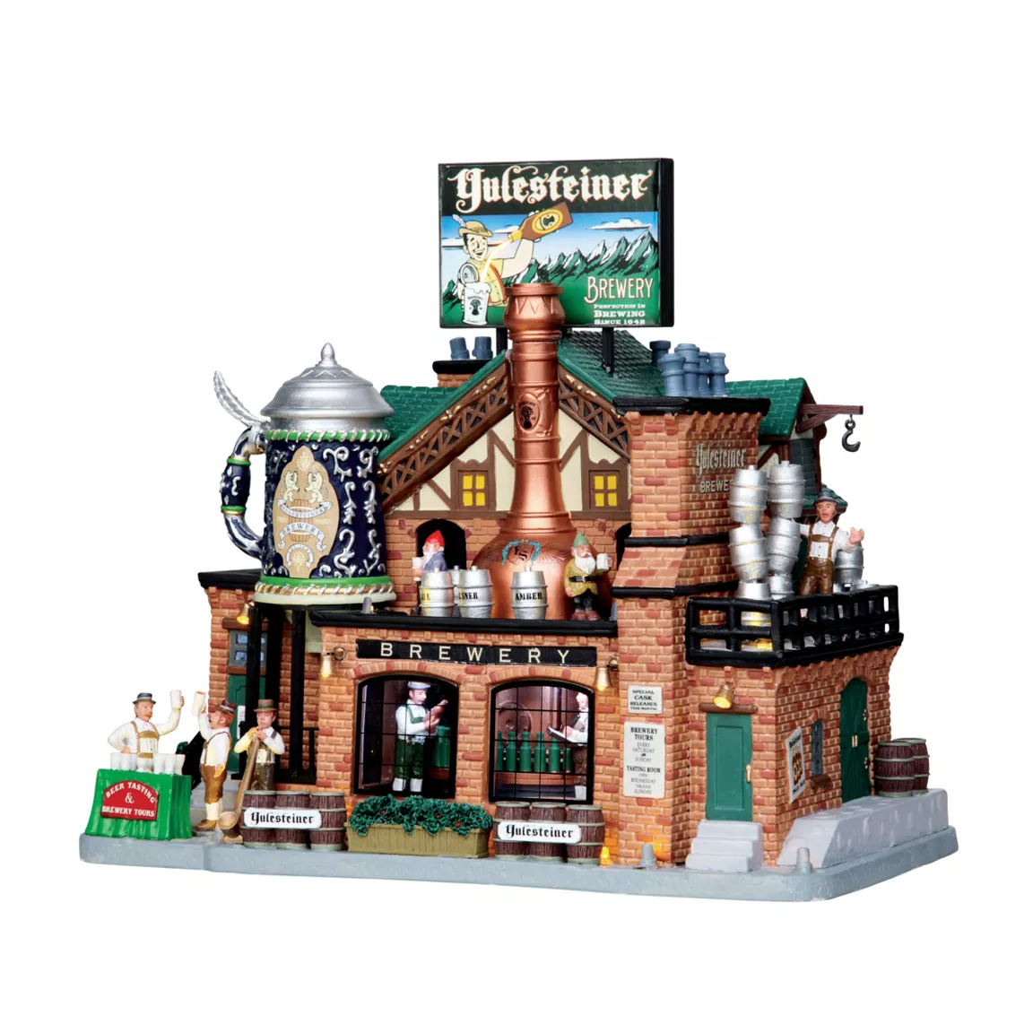 Village de Noël Lemax lumineux, musical et animé La Brasserie Yulesteiner