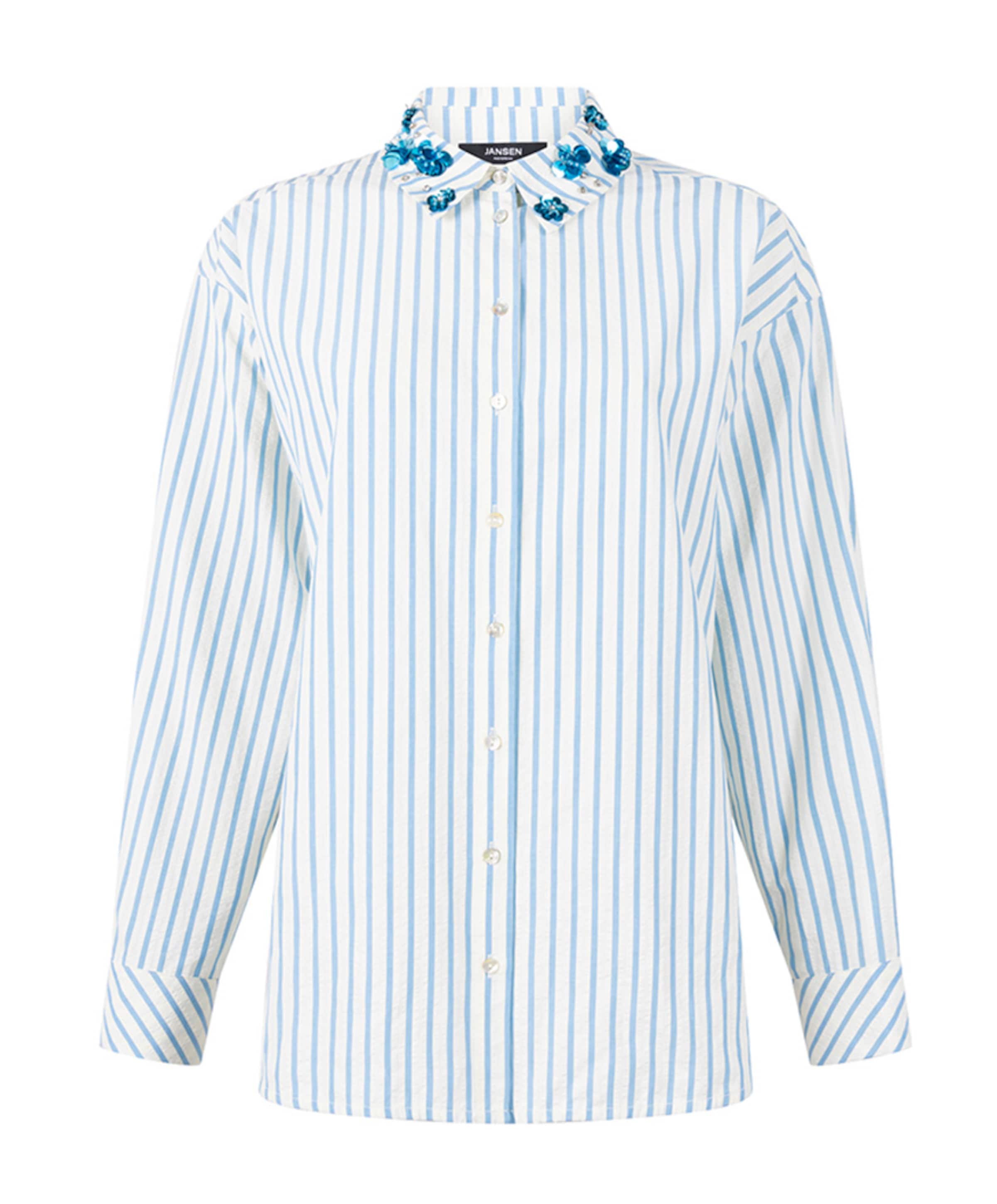 JANSEN Amsterdam Dames blouse blauw