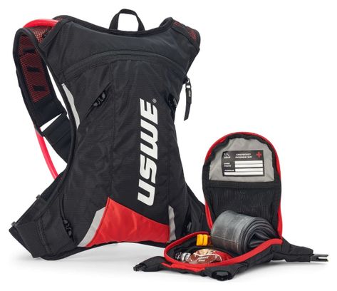 Sac à dos USWE MTB Hydro 3L   poche à eau 2L Noir Rouge