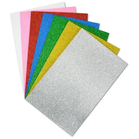 Meyco Moosgummi Moosipren, 2 mm - 20 x 31 cm, glitter-blau