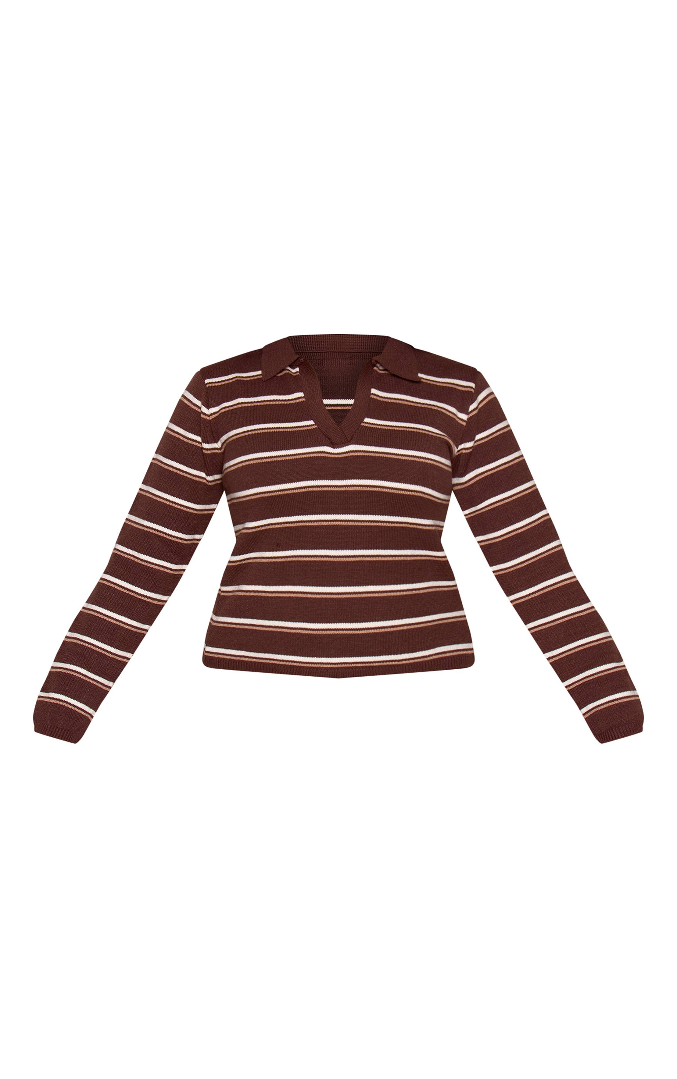 Chocolat Synthétiquell En Maille Compacte Rayée Grande Taille