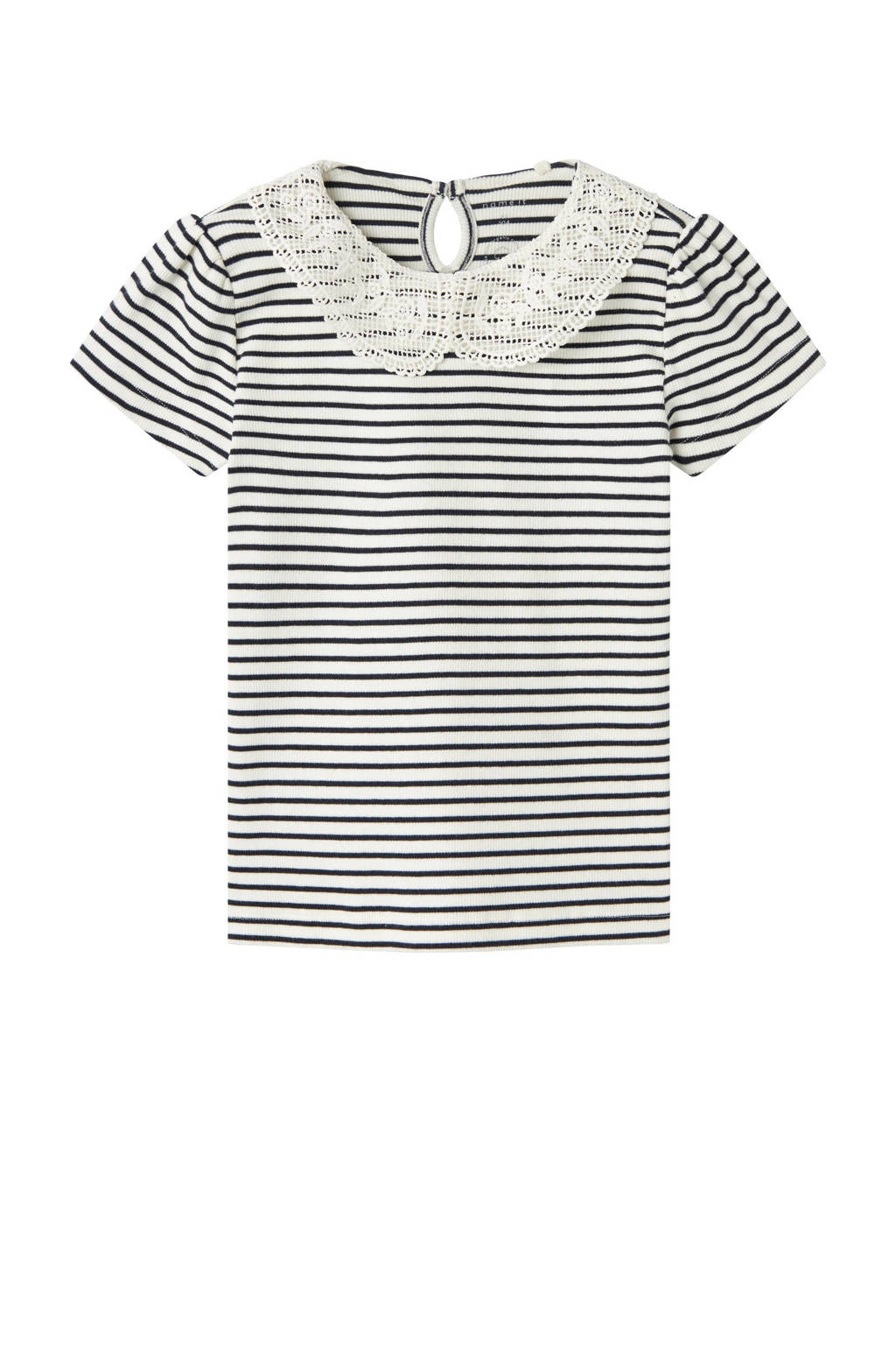 NAME IT gestreept T-shirt NMFFLOSSA donkerblauw/offwhite