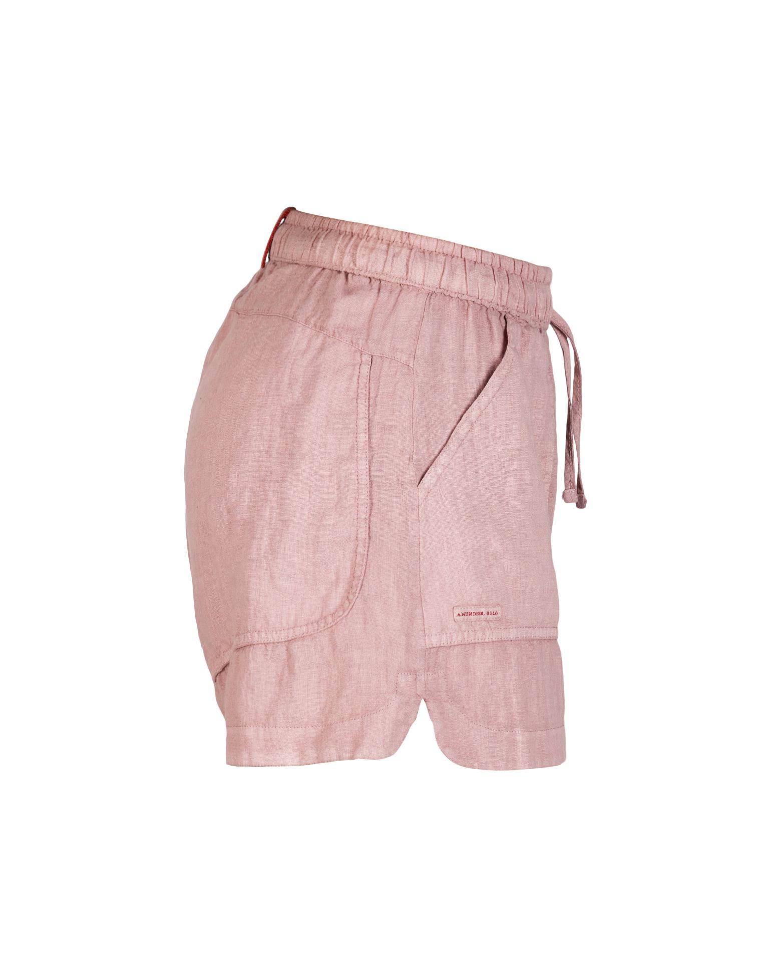 Amundsen Safari Linen Shorts Womens Faded Peony Pink