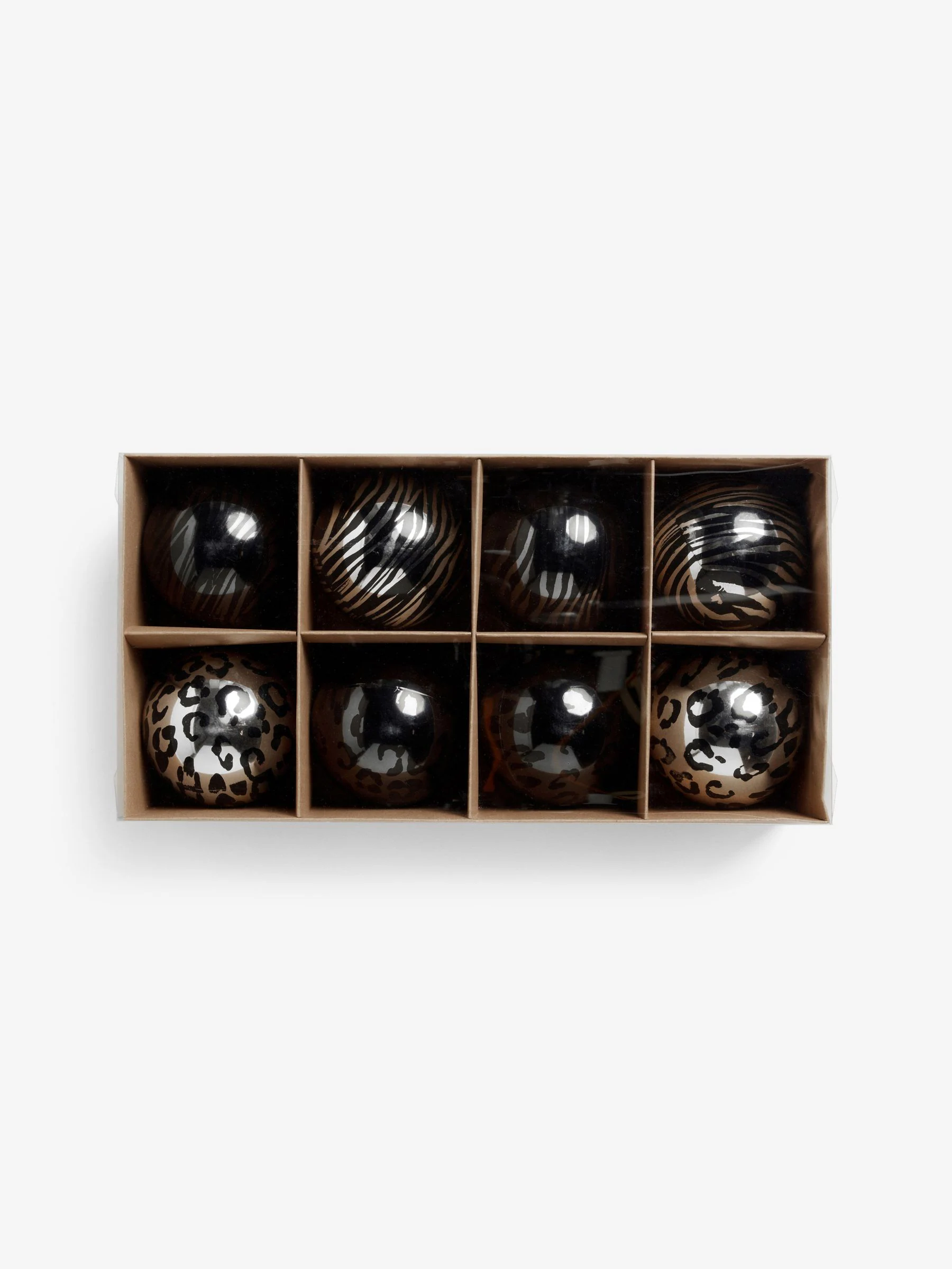Set van 8 onbreekbare kerstballen