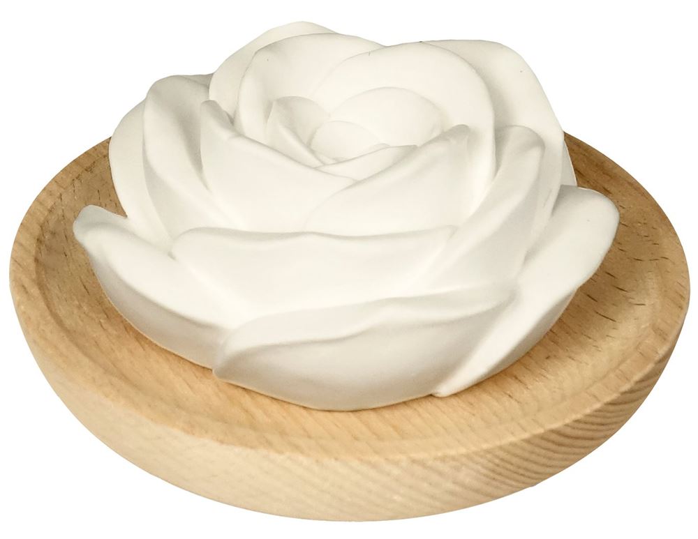Farfalla Duftstein Rose<br>1 Stück, mit Holzteller