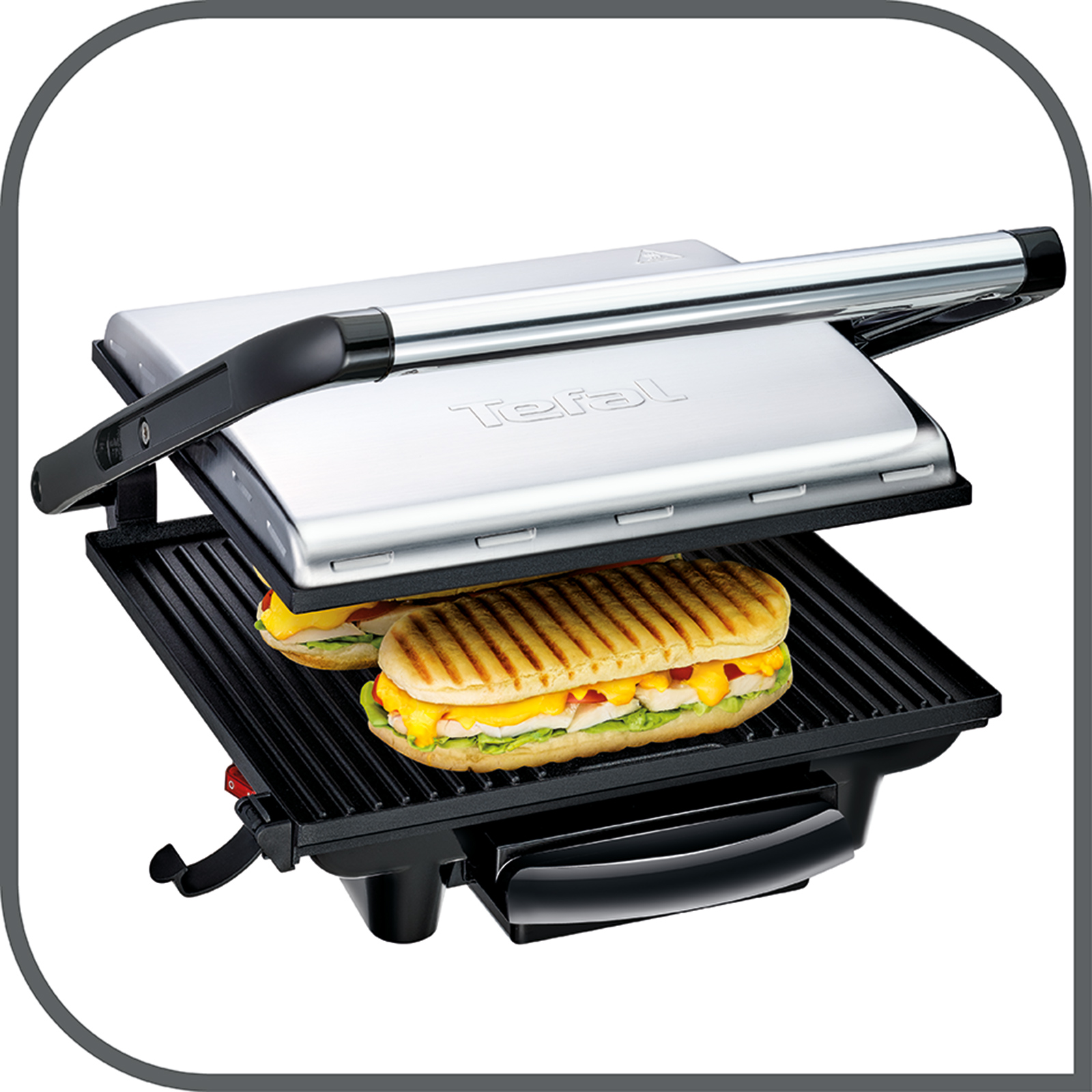 TEFAL Kontaktgrill INICIO GC241D - schwarz-silber