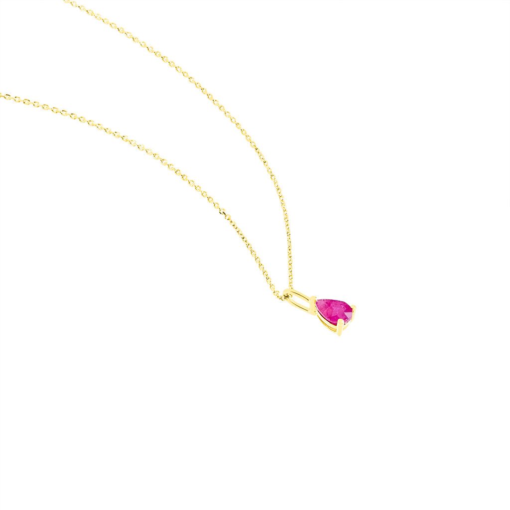 Collier Goutte Or Jaune Rubis