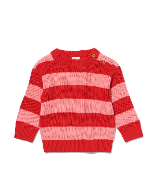pull en grosse maille à rayures rouge