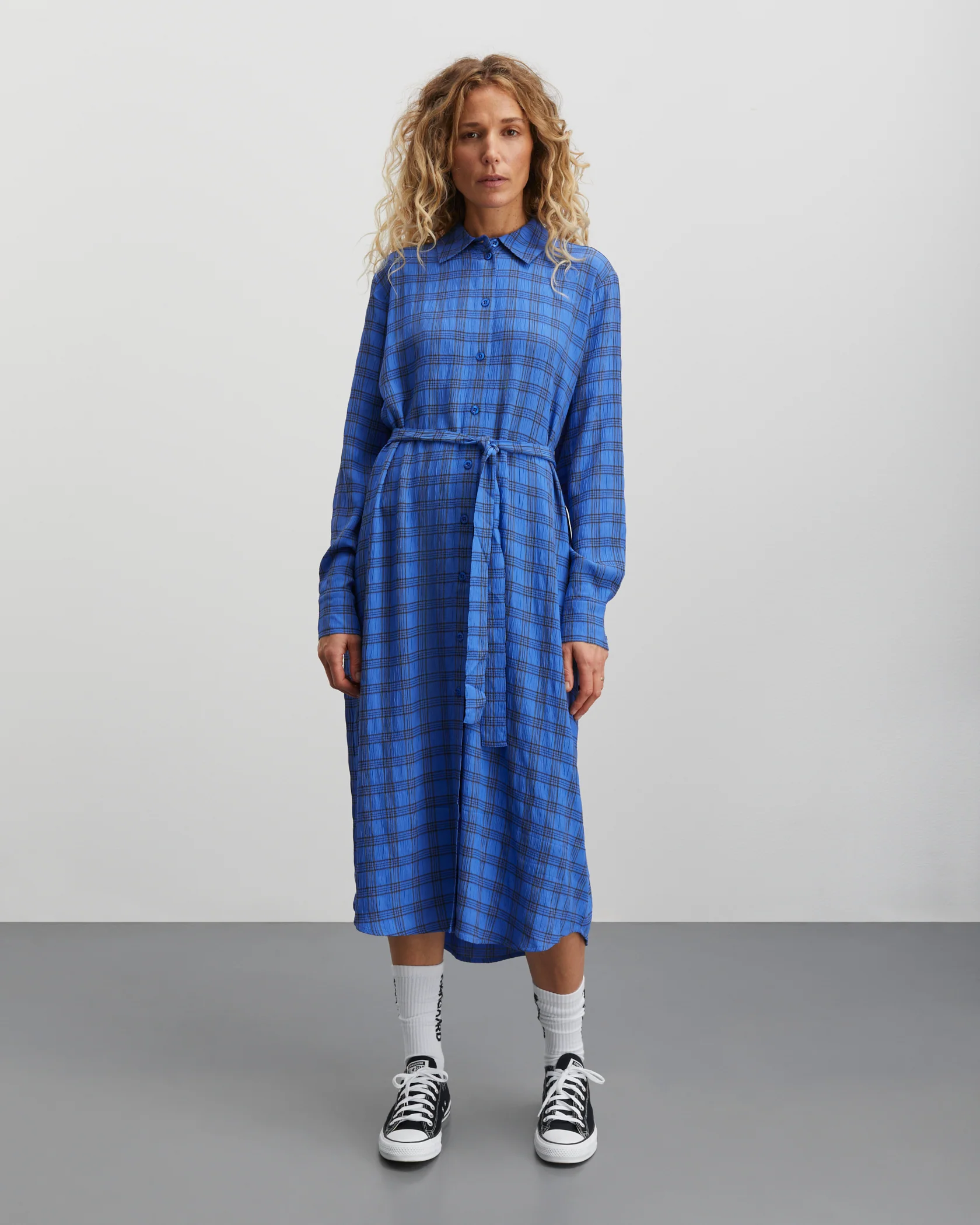 Mads Nørgaard  Check Pop Zina skjortekjole - Amparo Blue Check